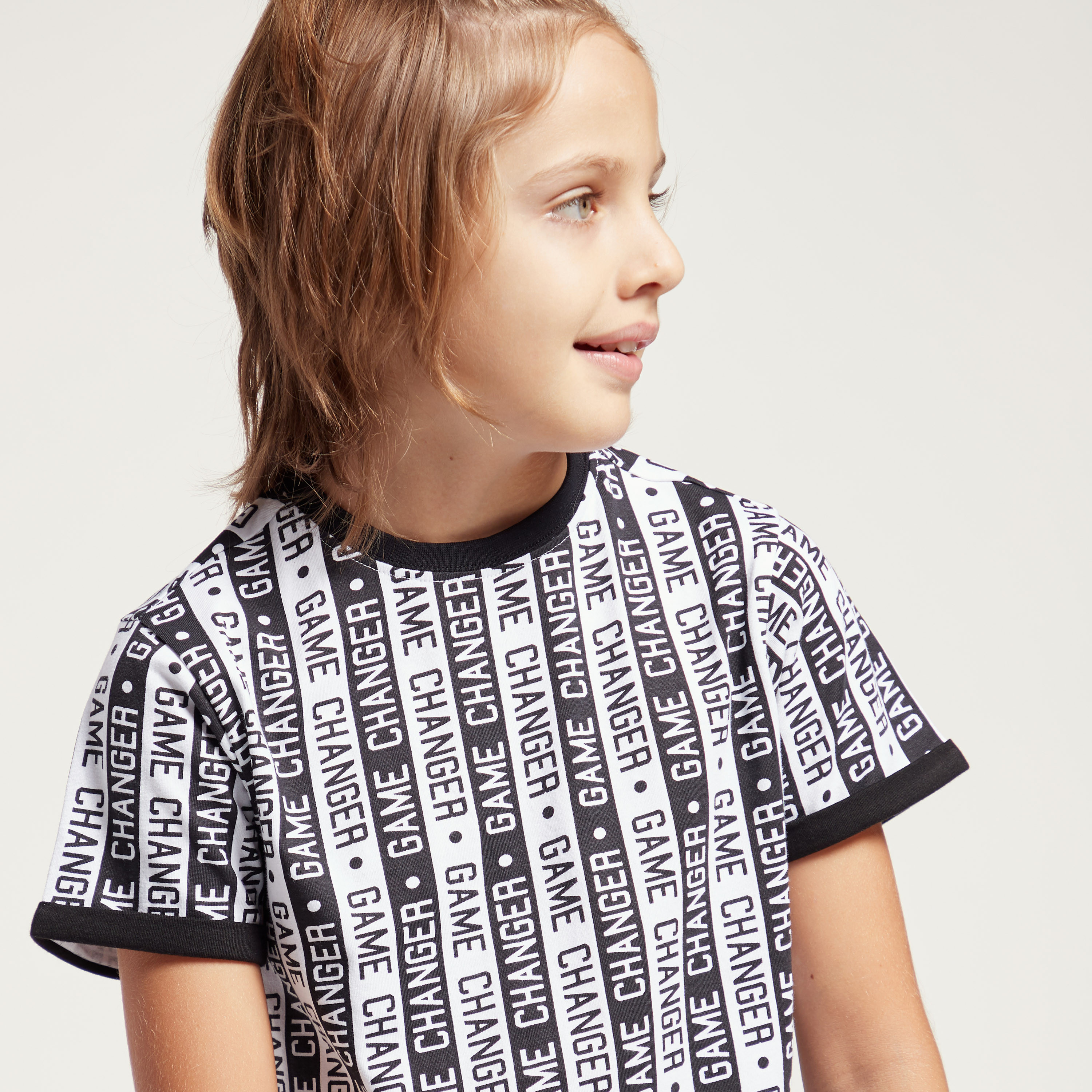 Juniors Graphic Print Round Neck T-shirt with Short Sleeves-boys-clothing-tshirtsandpolos-image-3