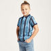 Juniors Striped Polo T-shirt with Short Sleeves-T Shirts-thumbnail-2