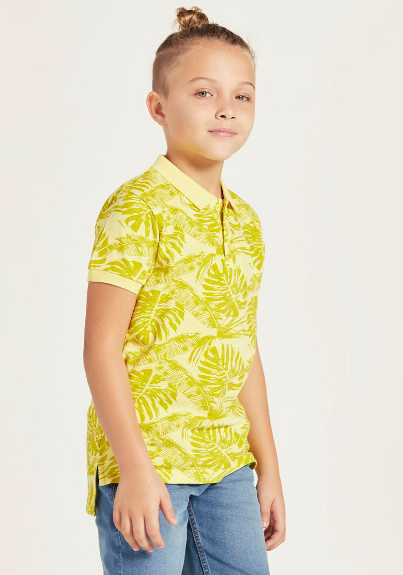 Juniors All-Over Print Polo T-shirt with Short Sleeves-T Shirts-image-2