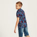 Juniors All-Over Print Shirt with Spread Collar and Short Sleeves-Shirts-thumbnail-3