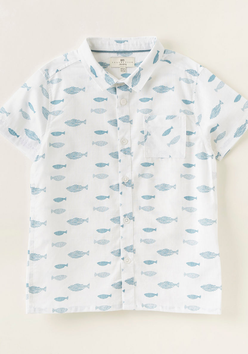 Juniors Printed Shirt with Short Sleeves-Shirts-image-0