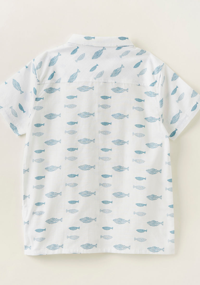 Juniors Printed Shirt with Short Sleeves-Shirts-image-3