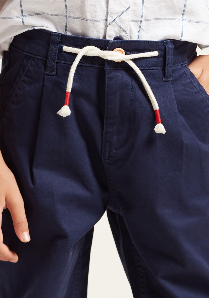 Juniors Solid Pants with Pocket Detail and Contrasting Hem-Shorts-image-1