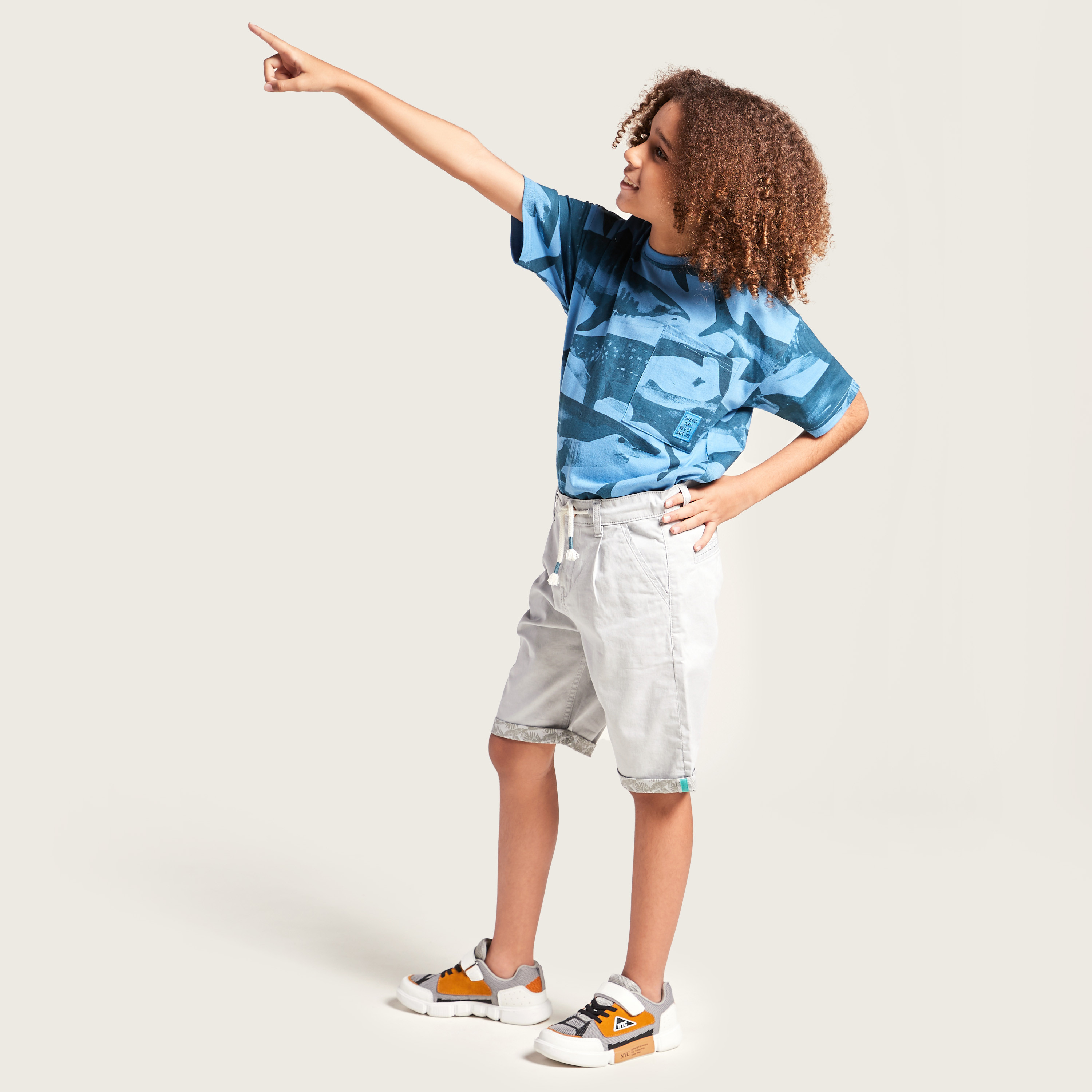 Juniors Solid Shorts with Elasticated Drawstring Waist and Pockets-boys-clothing-bottoms-shorts-image-1