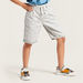 Juniors Solid Shorts with Elasticated Drawstring Waist and Pockets-Shorts-thumbnail-1