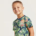 Juniors Leaf Print T-shirt and Shorts Set-Clothes Sets-thumbnail-1
