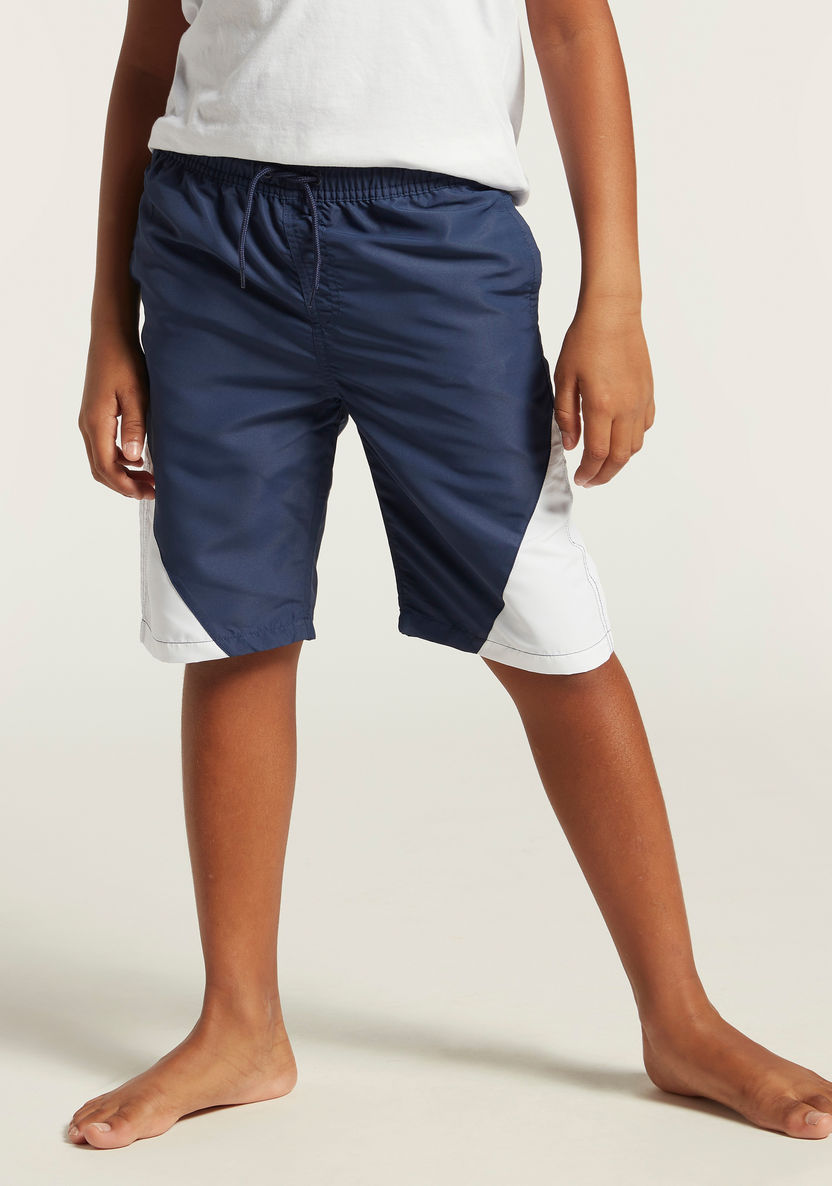 Juniors Panelled Shorts with Pockets and Elasticated Waistband-Shorts-image-1