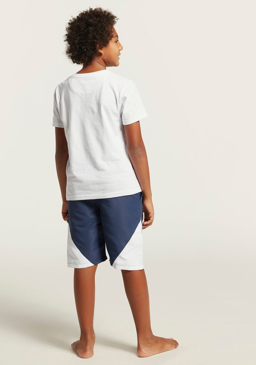 Juniors Panelled Shorts with Pockets and Elasticated Waistband-Shorts-image-3