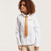 Juniors Solid Shirt with Collar and Long Sleeves-Shirts-thumbnail-1