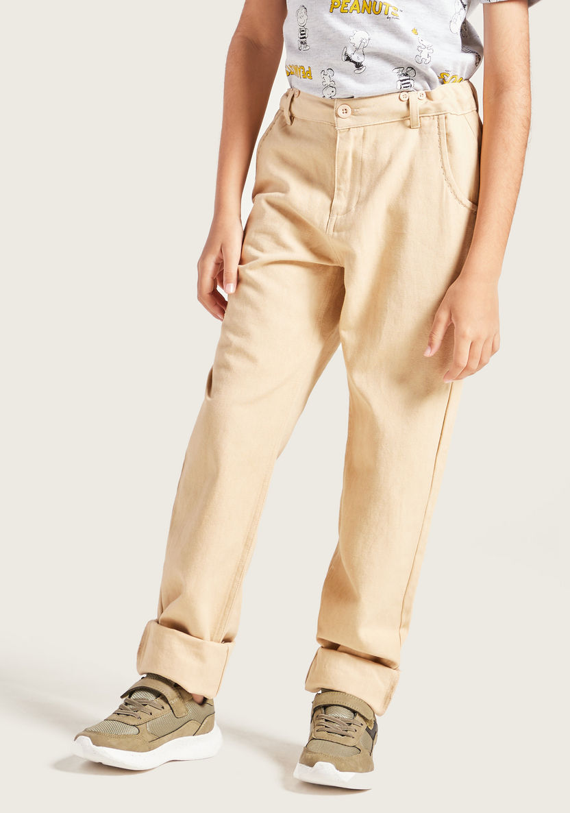 Juniors Solid Full Length Pants with Pockets-Pants-image-1