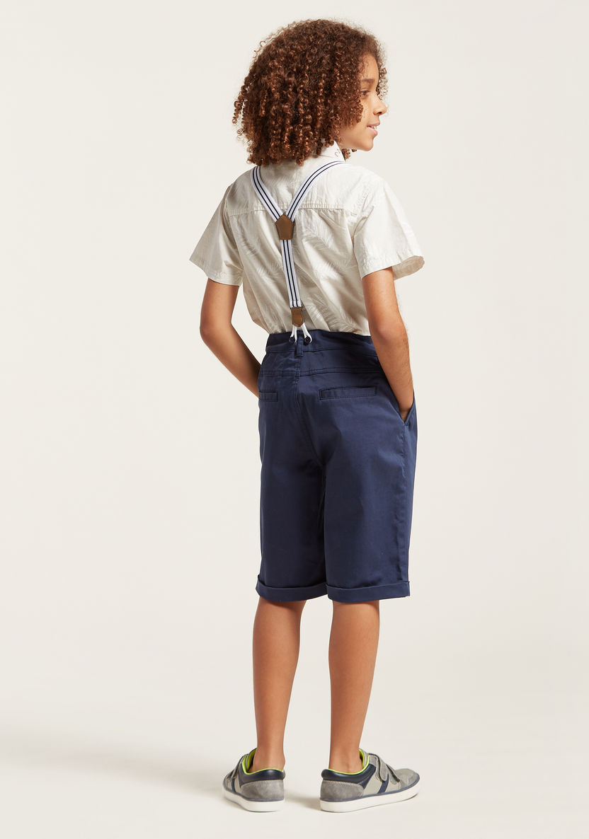 Juniors Solid Shorts with Suspenders and Pockets-Shorts-image-4