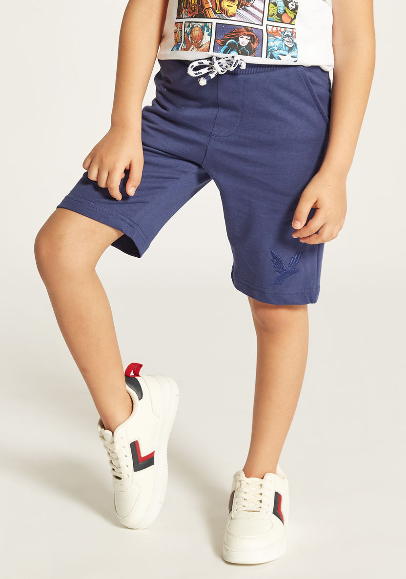 Juniors Solid Shorts with Pocket Detail and Drawstring Closure-Joggers-image-0