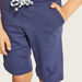 Juniors Solid Shorts with Pocket Detail and Drawstring Closure-Joggers-thumbnail-2