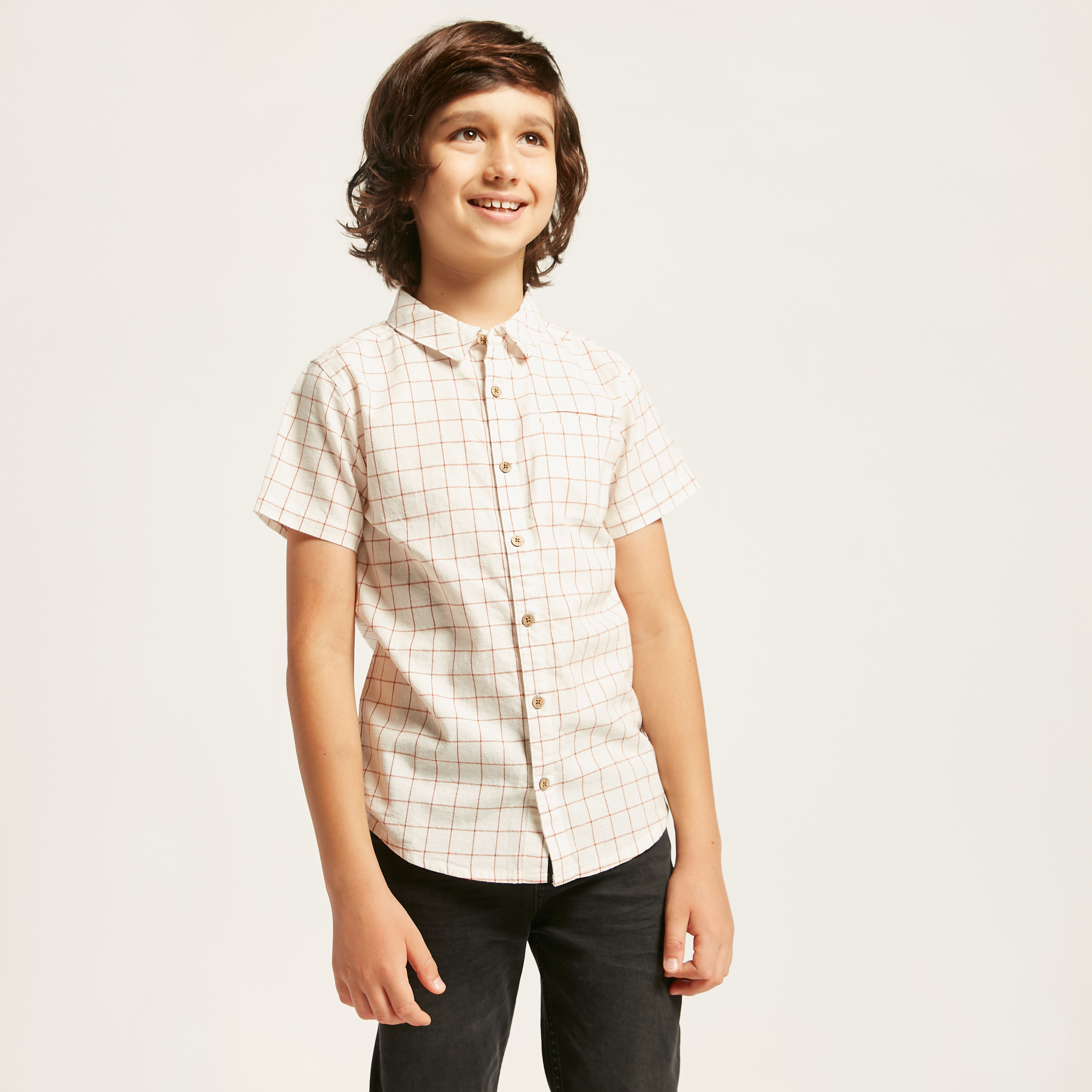 Eligo Checked Shirt with Short Sleeves and Pocket-boys-clothing-shirts-image-2
