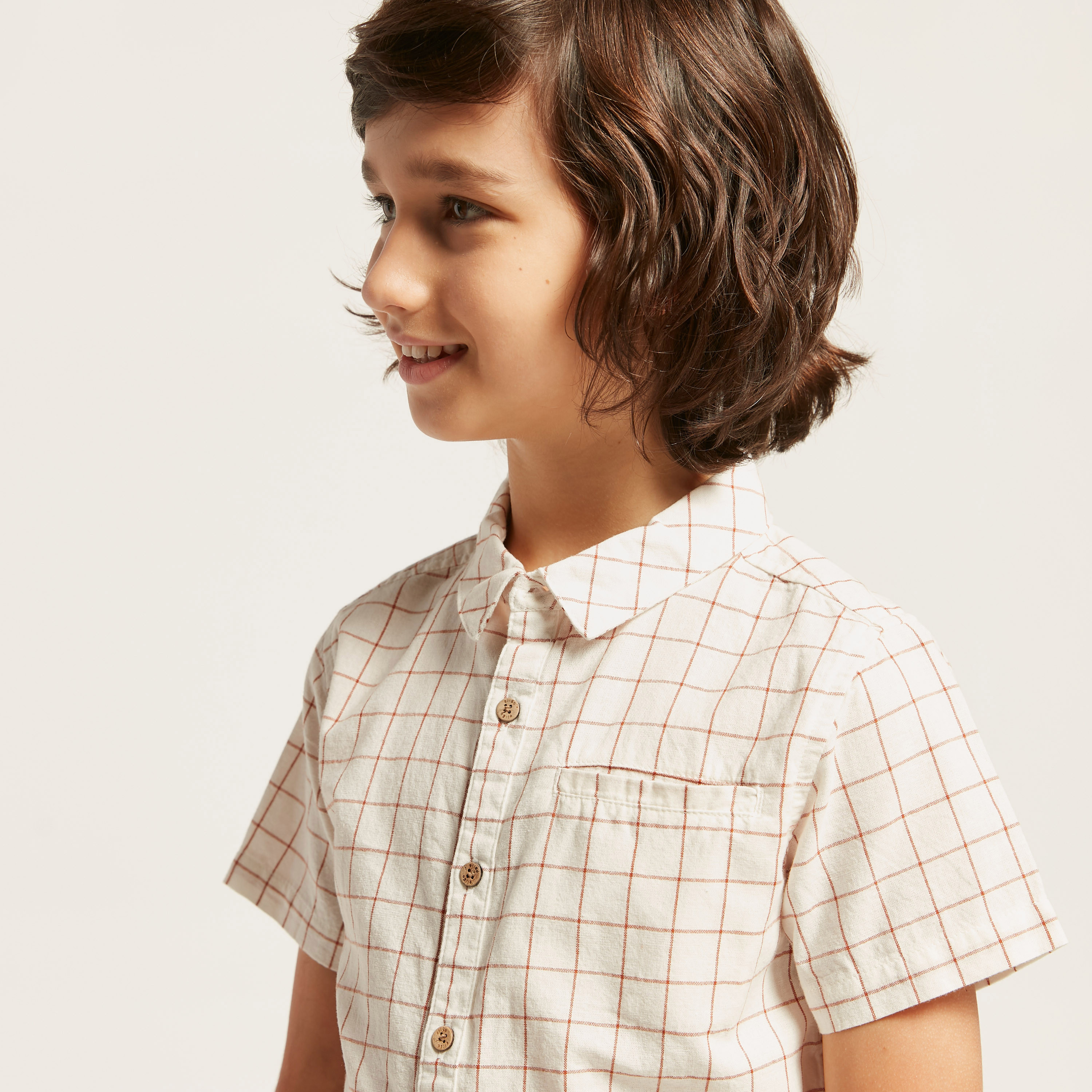 Eligo Checked Shirt with Short Sleeves and Pocket-boys-clothing-shirts-image-3