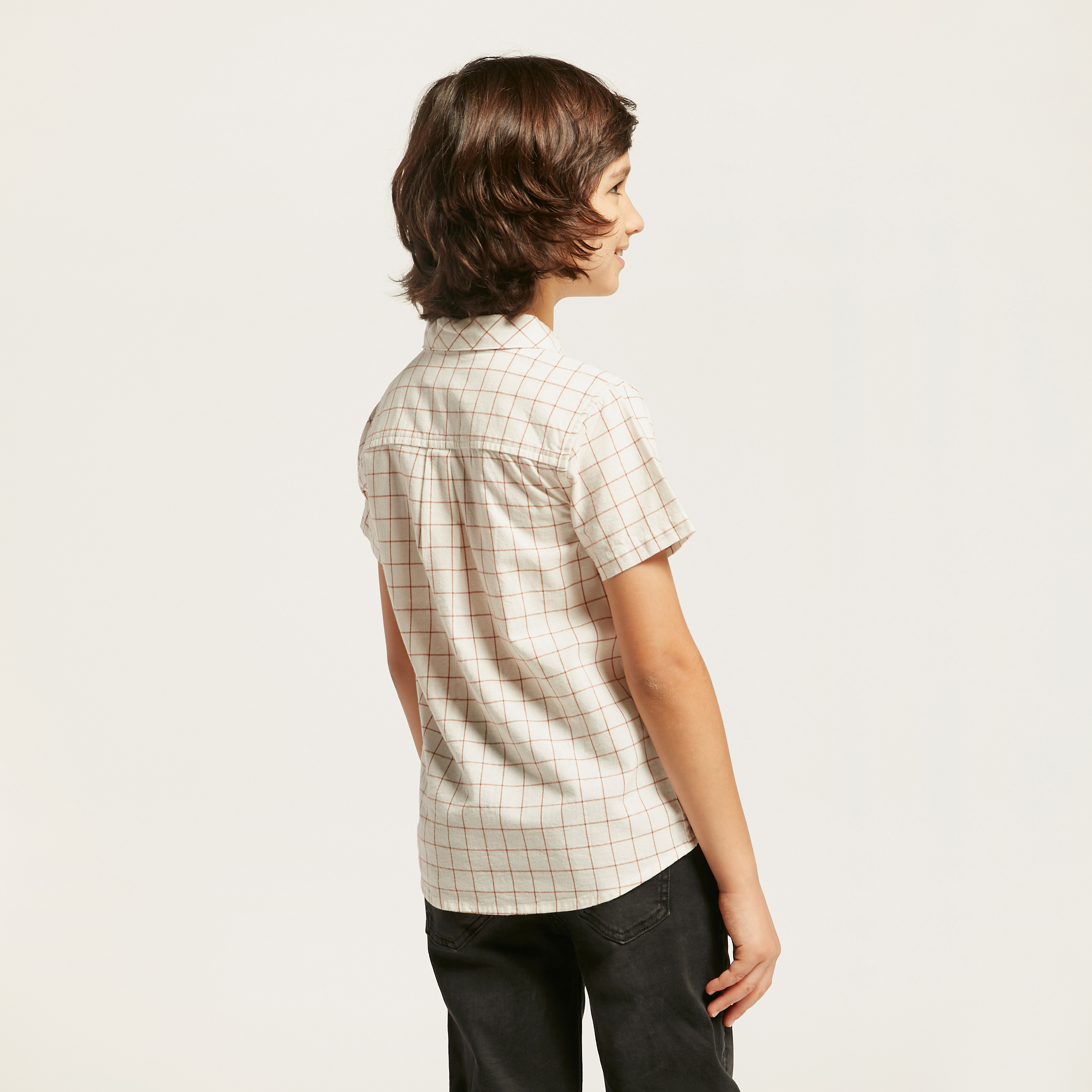 Eligo Checked Shirt with Short Sleeves and Pocket-boys-clothing-shirts-image-4
