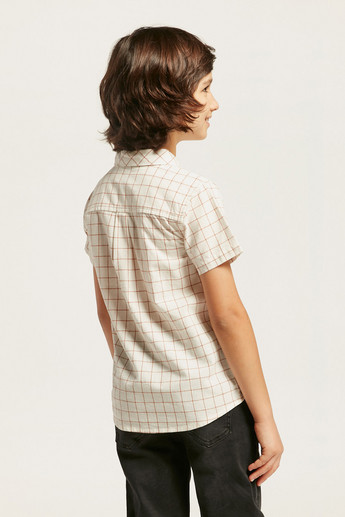 Checked Shirt with Short Sleeves and Pocket