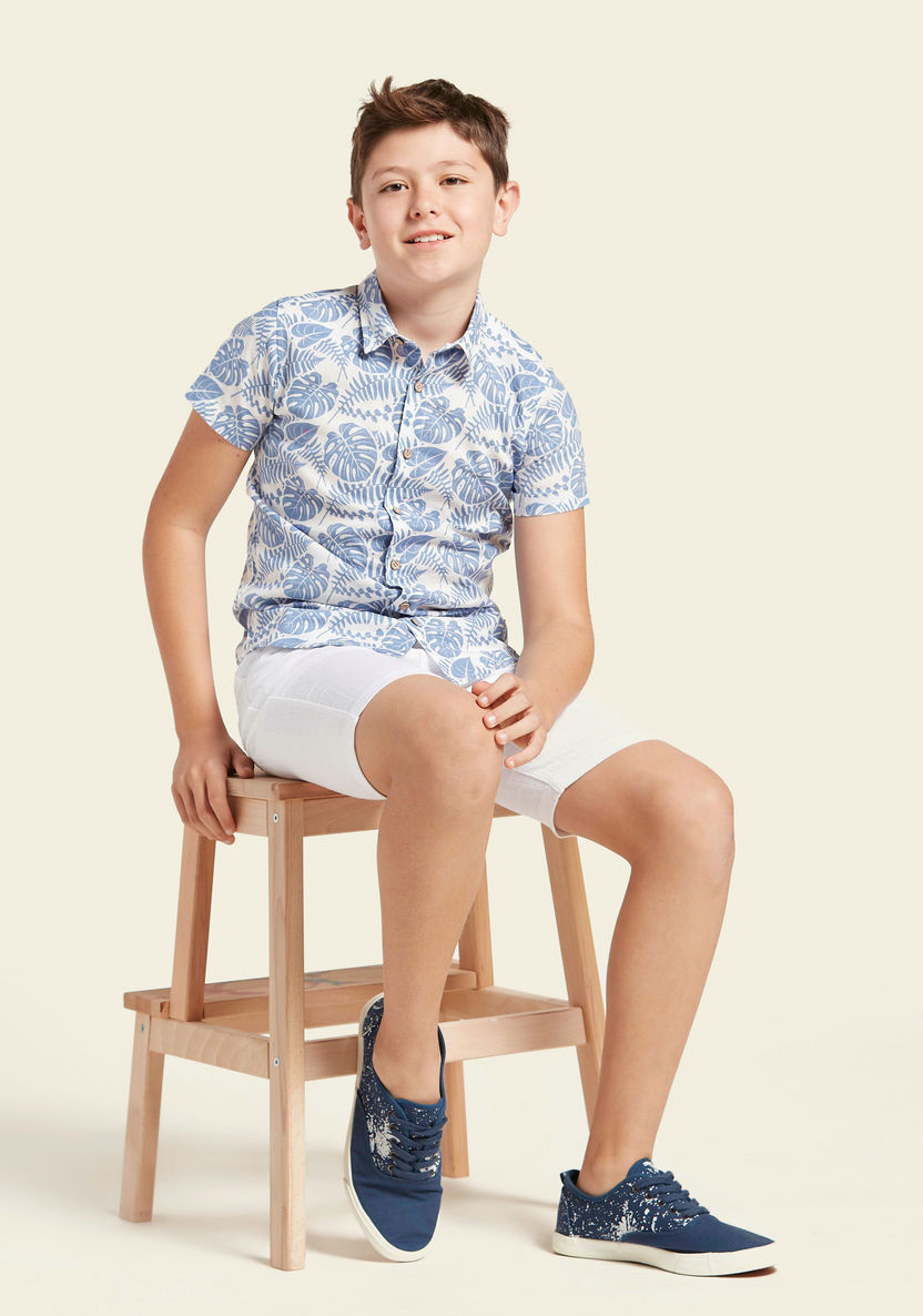Eligo All-Over Print Shirt with Solid Shorts Set-Clothes Sets-image-0