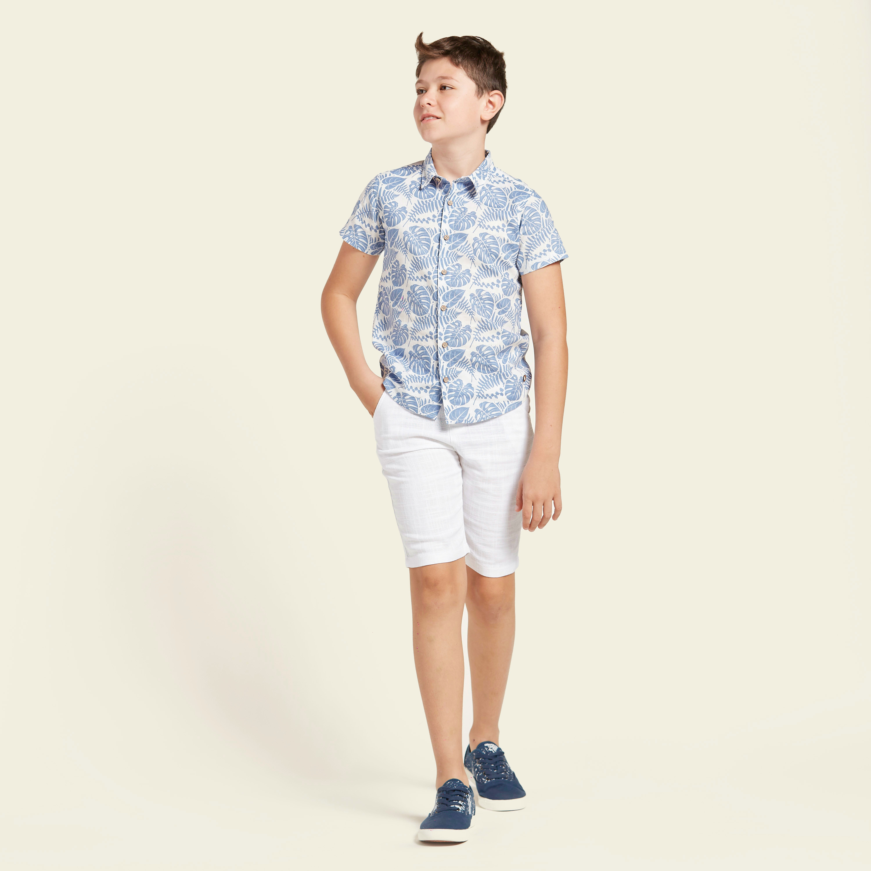 Eligo All-Over Print Shirt with Solid Shorts Set-boys-clothing-setsandcoords-image-3