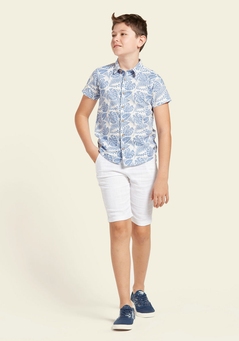 Eligo All-Over Print Shirt with Solid Shorts Set-Clothes Sets-image-2