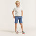 Textured Polo T-shirt with Solid Shorts Set-Clothes Sets-thumbnail-1
