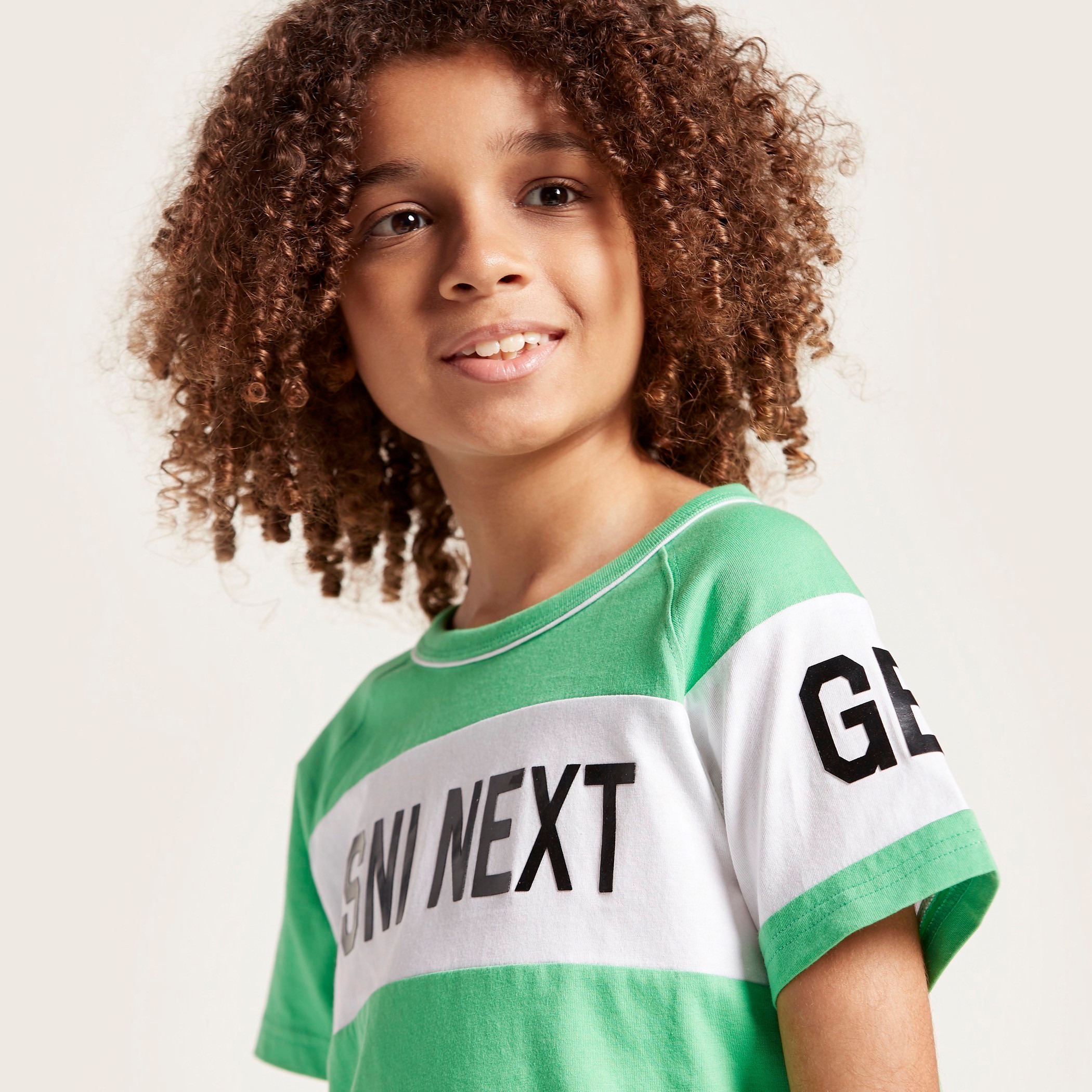 Bossini Slogan Print T-shirt with Short Sleeves and Round Neck-boys-clothing-tshirtsandpolos-image-3