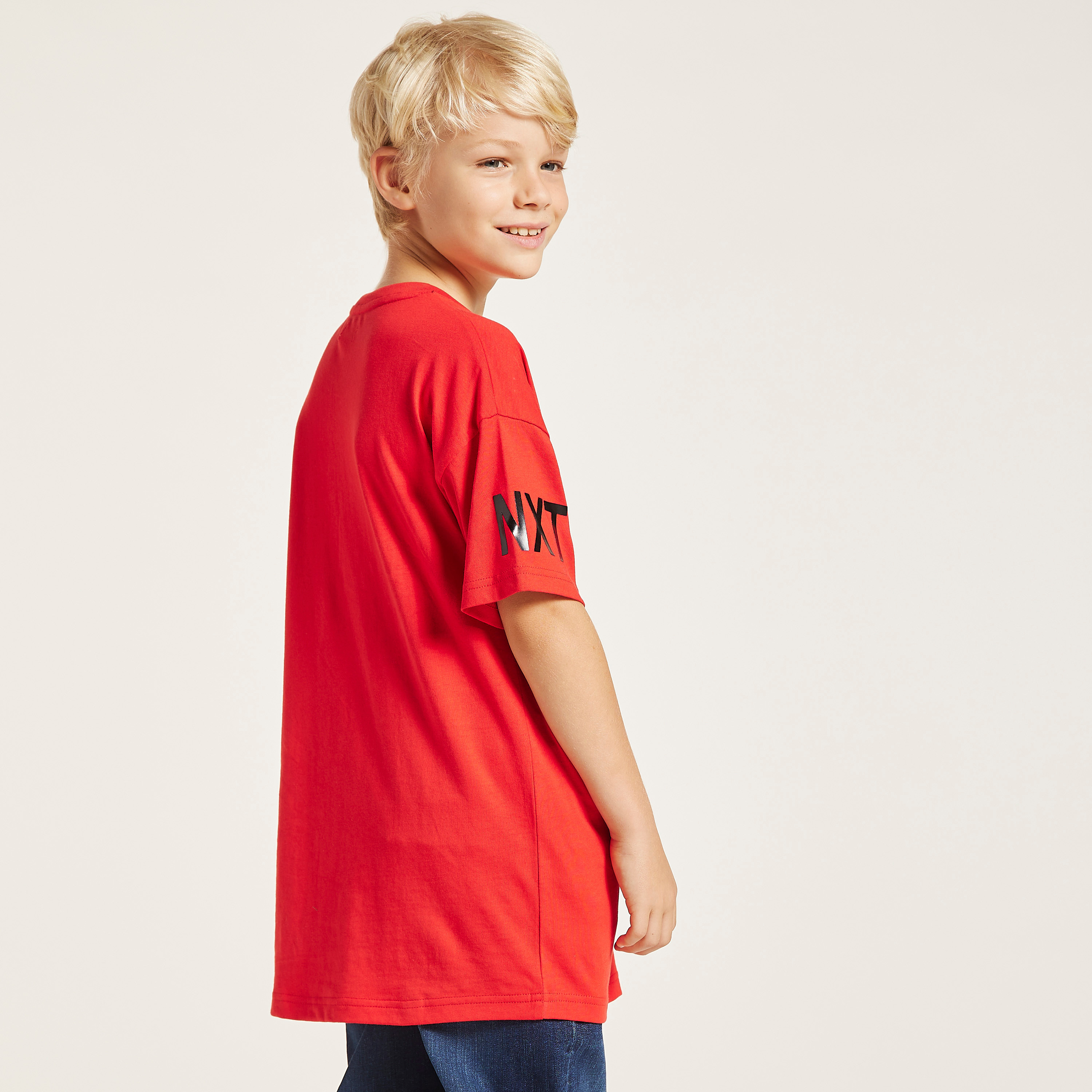 Bossini Printed T-shirt with Round Neck and Short Sleeves-boys-clothing-tshirtsandpolos-image-4
