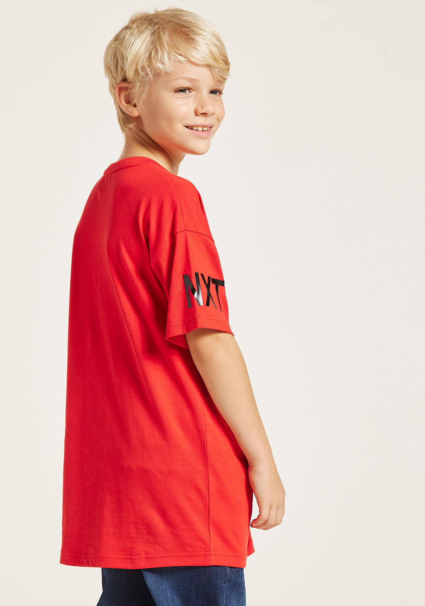 Bossini Printed T-shirt with Round Neck and Short Sleeves-T Shirts-image-3