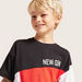 Bossini Colourblock T-shirt with Round Neck and Short Sleeves-T Shirts-thumbnail-2