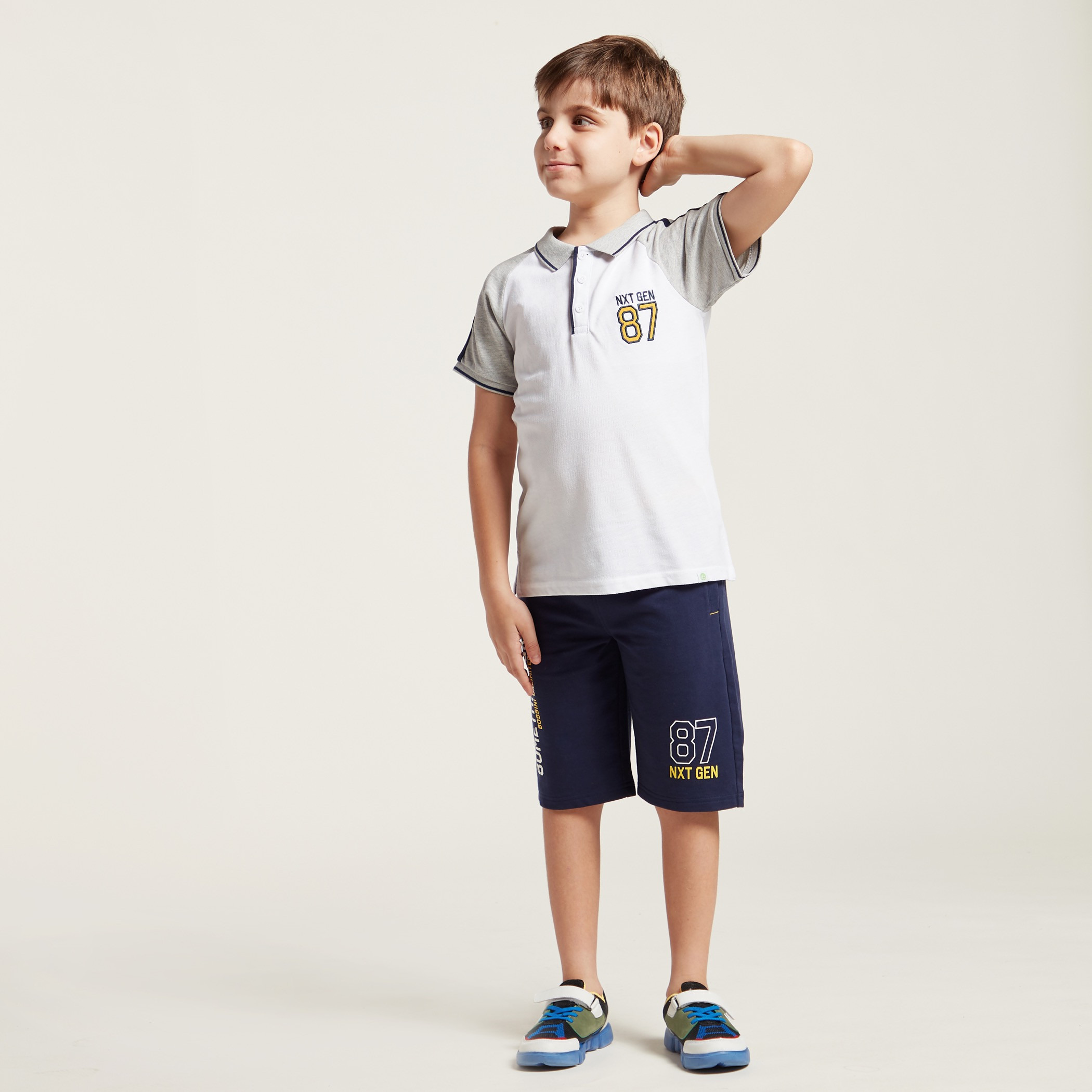 Bossini Colourblocked Polo T-shirt with Short Sleeves-boys-clothing-tshirtsandpolos-image-5