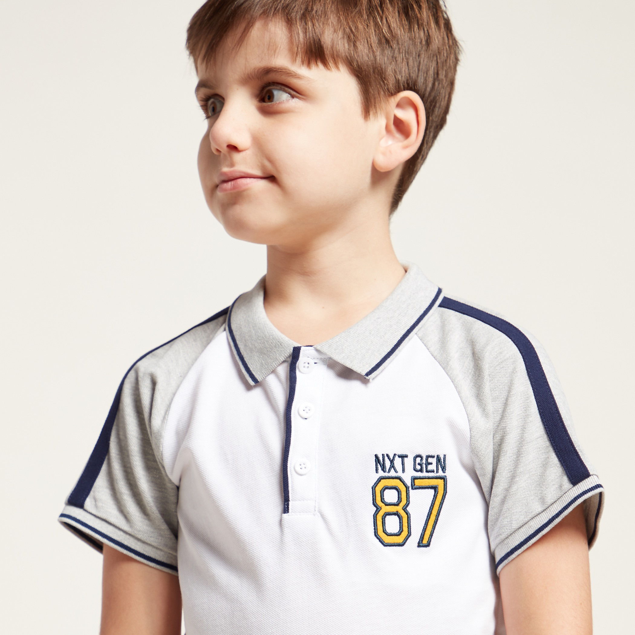 Bossini Colourblocked Polo T-shirt with Short Sleeves-boys-clothing-tshirtsandpolos-image-6