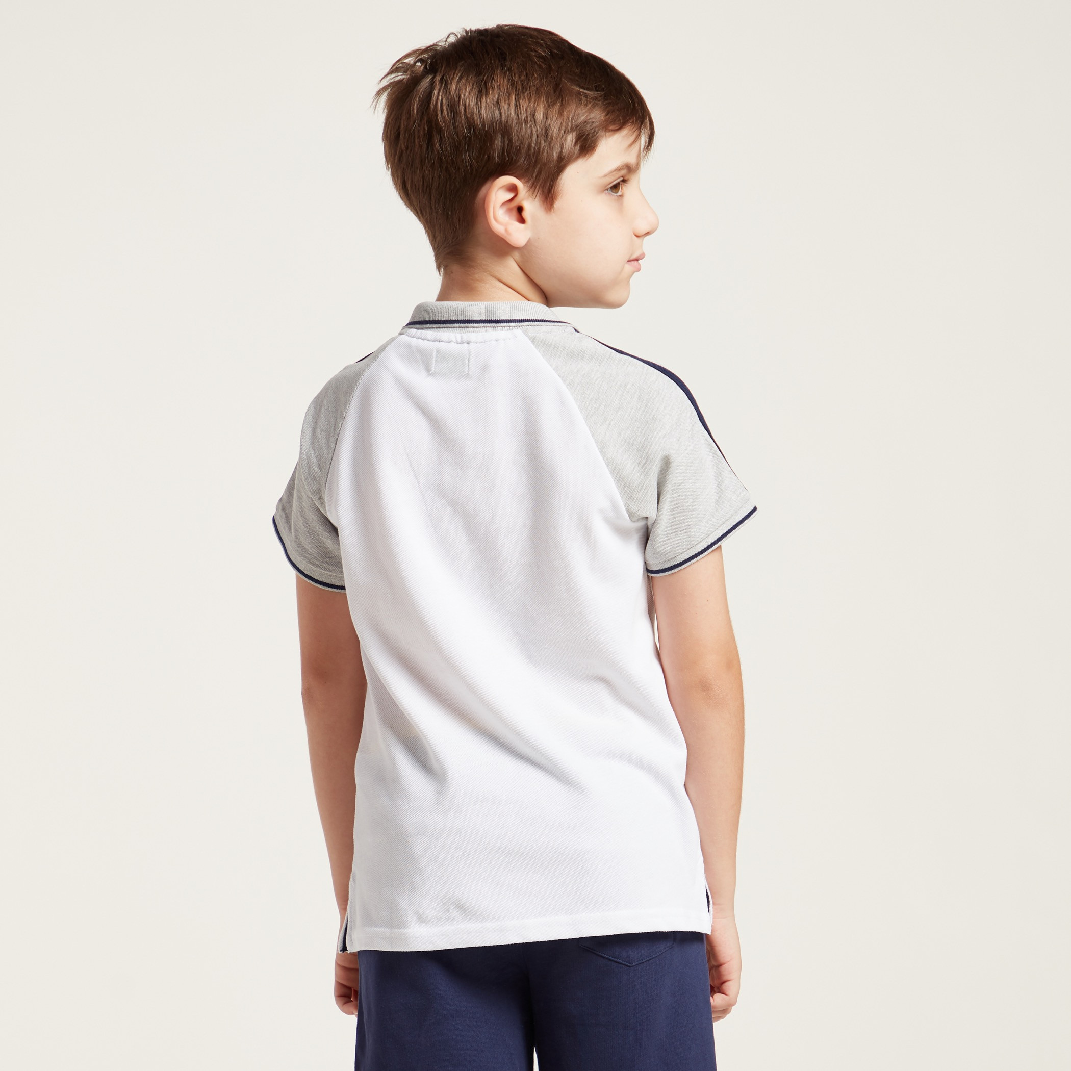 Bossini Colourblocked Polo T-shirt with Short Sleeves-boys-clothing-tshirtsandpolos-image-7