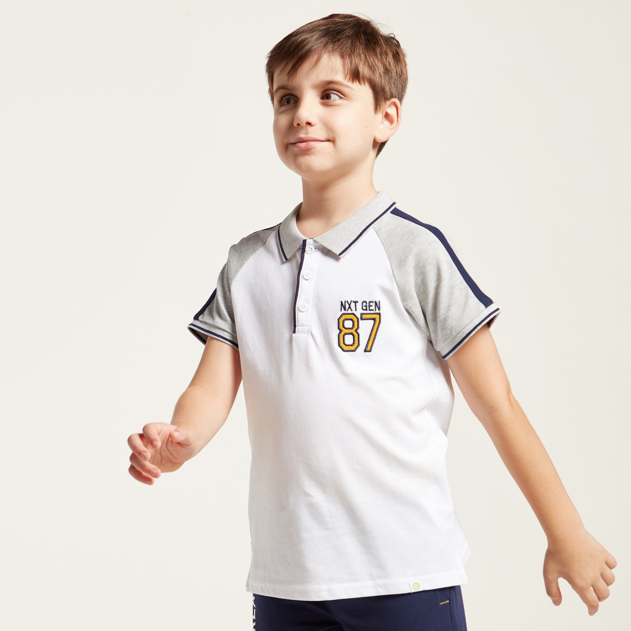Bossini Colourblocked Polo T-shirt with Short Sleeves-boys-clothing-tshirtsandpolos-image-8