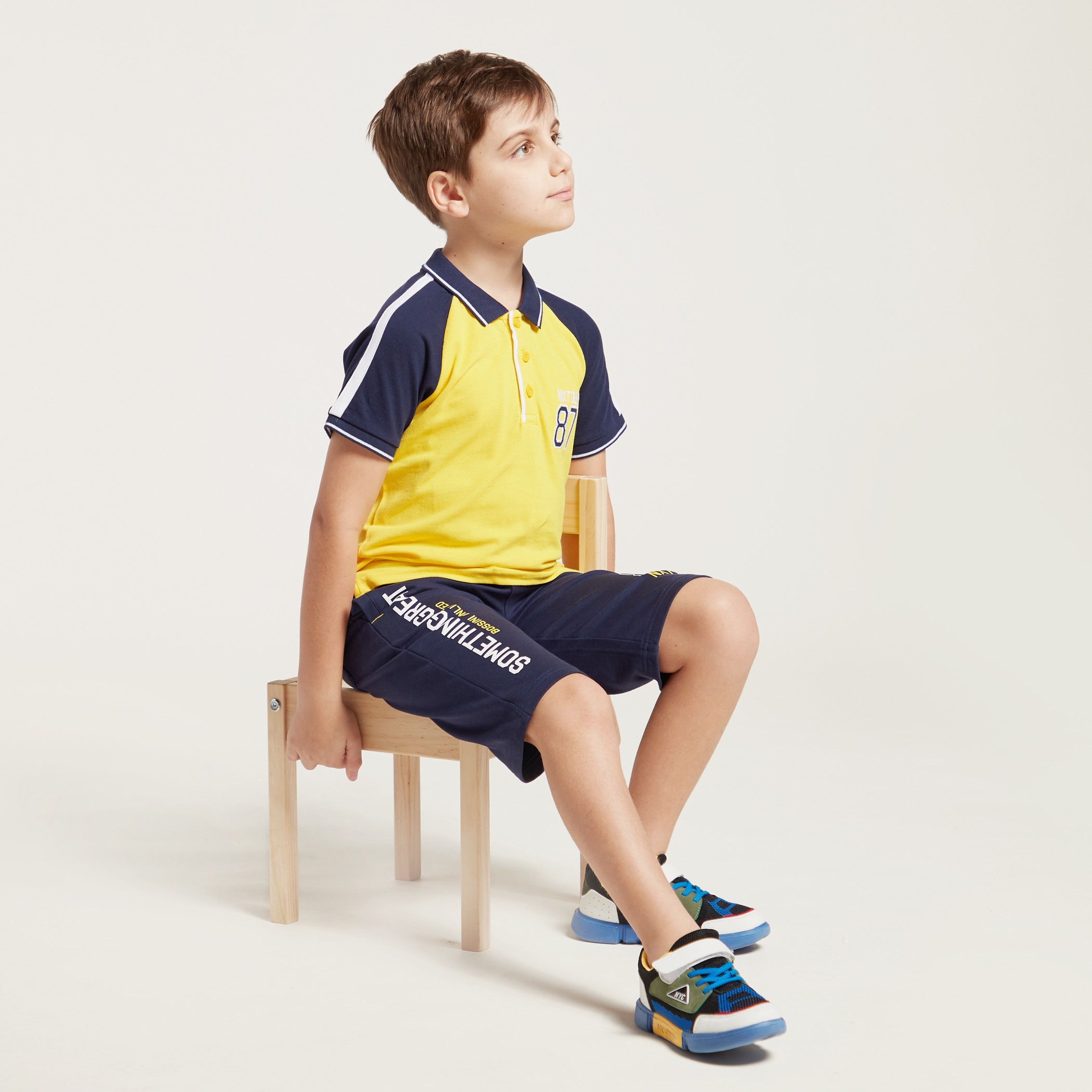 Bossini Colourblocked Polo T-shirt with Short Sleeves-boys-clothing-tshirtsandpolos-image-1