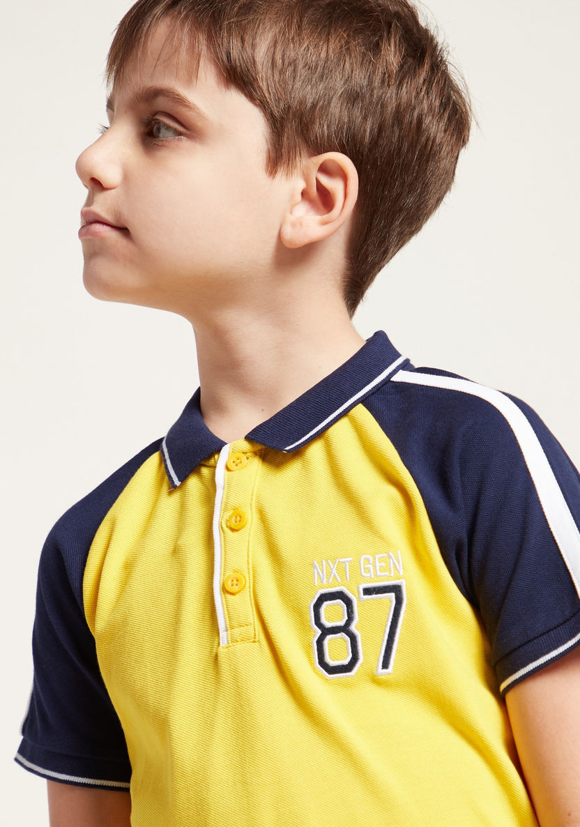 Bossini Colourblocked Polo T-shirt with Short Sleeves-T Shirts-image-1