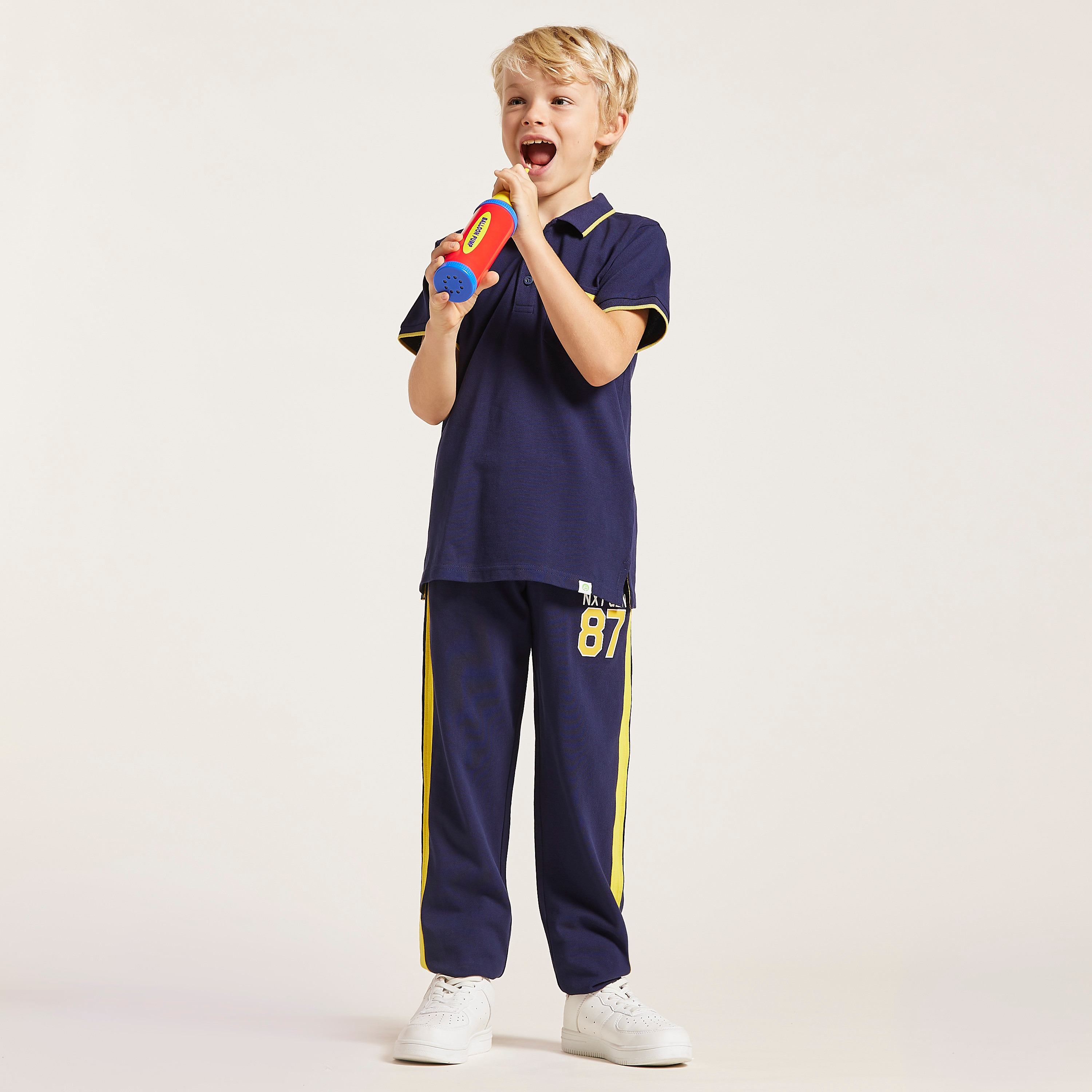 Bossini Solid Polo T-shirt with Short Sleeves and Chest Pocket-boys-clothing-tshirtsandpolos-image-1