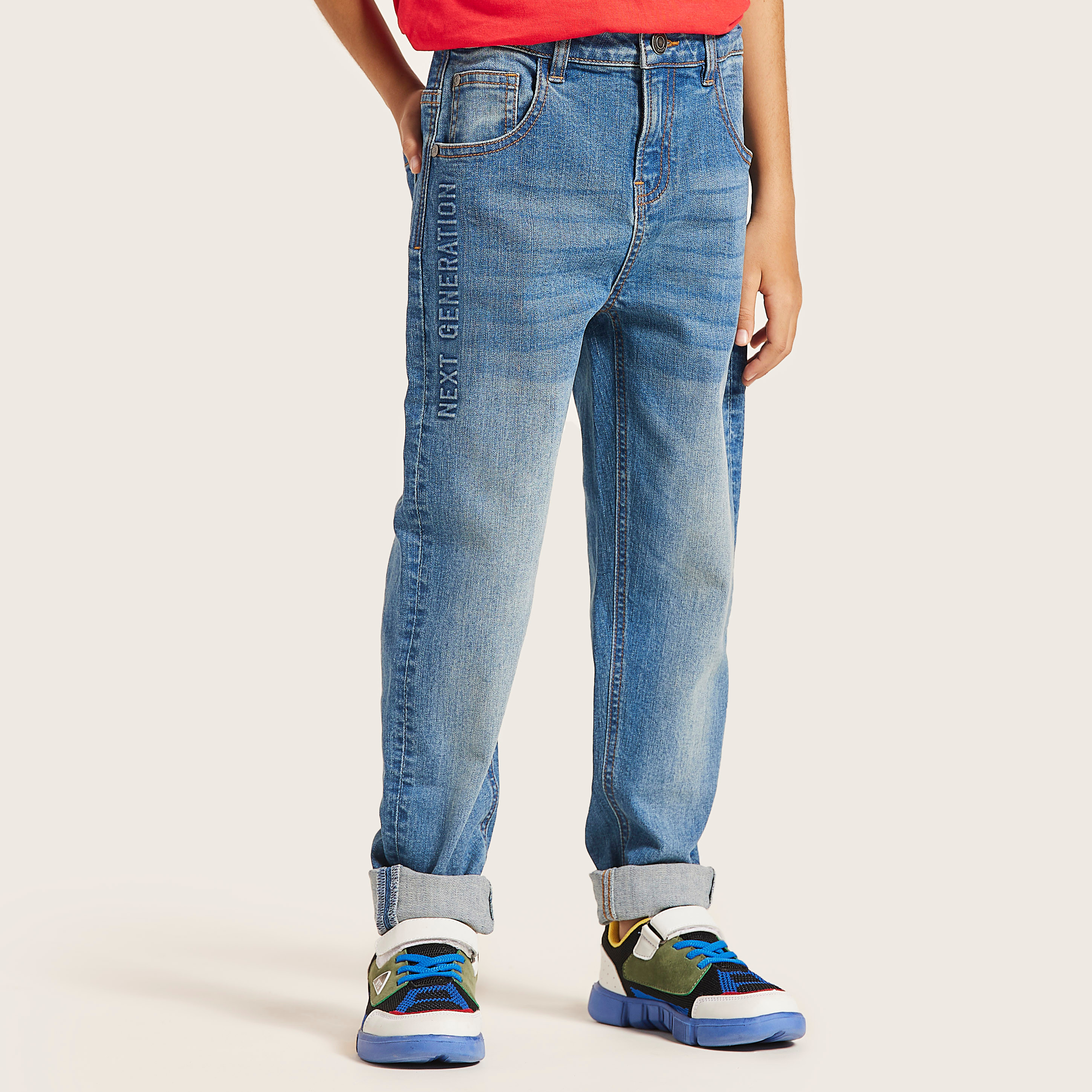 Bossini Full Length Jeans with 5-Pockets and Whiskers-boys-clothing-bottoms-jeans-image-6