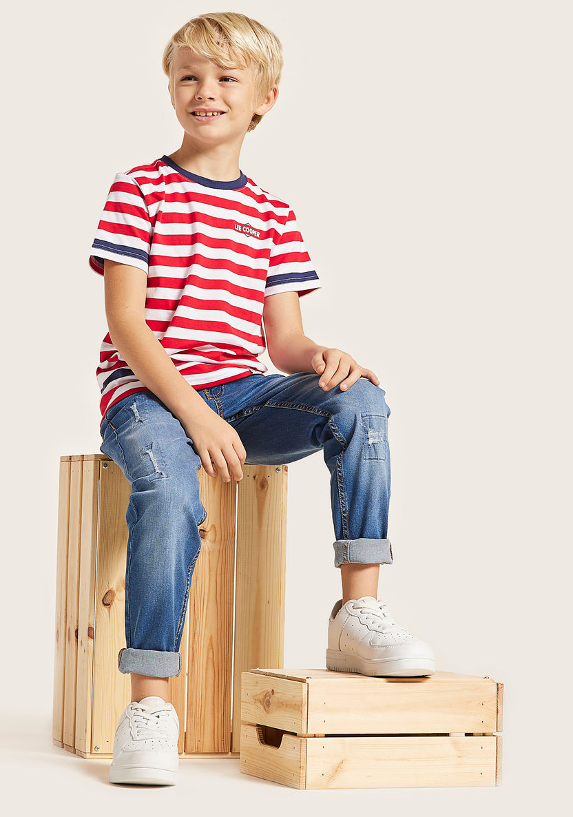 Lee Cooper Striped T-shirt with Short Sleeves-T Shirts-image-0