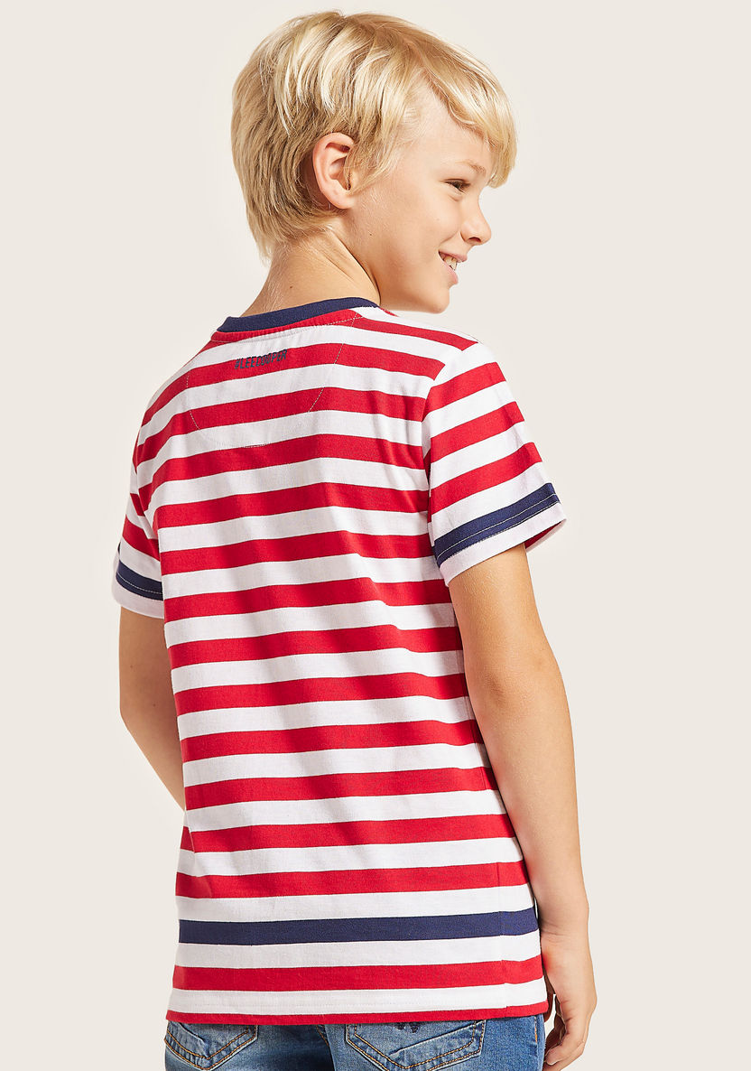 Lee Cooper Striped T-shirt with Short Sleeves-T Shirts-image-3