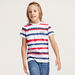 Lee Cooper Striped Round Neck T-shirt with Short Sleeves-T Shirts-thumbnail-1