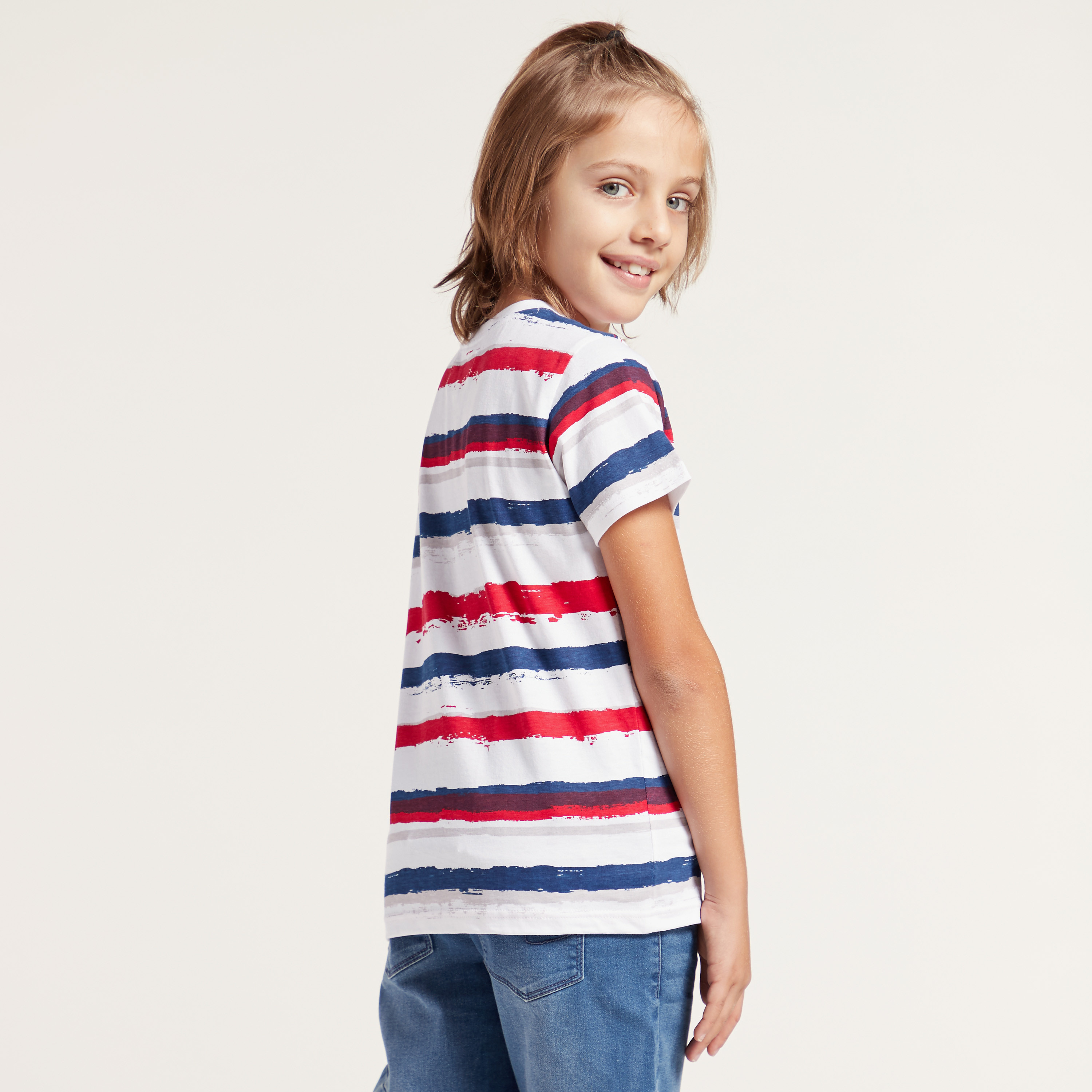 Lee Cooper Striped Round Neck T-shirt with Short Sleeves-boys-clothing-tshirtsandpolos-image-4