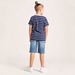 Lee Cooper Striped T-shirt with Henley Neck and Short Sleeves-T Shirts-thumbnail-3
