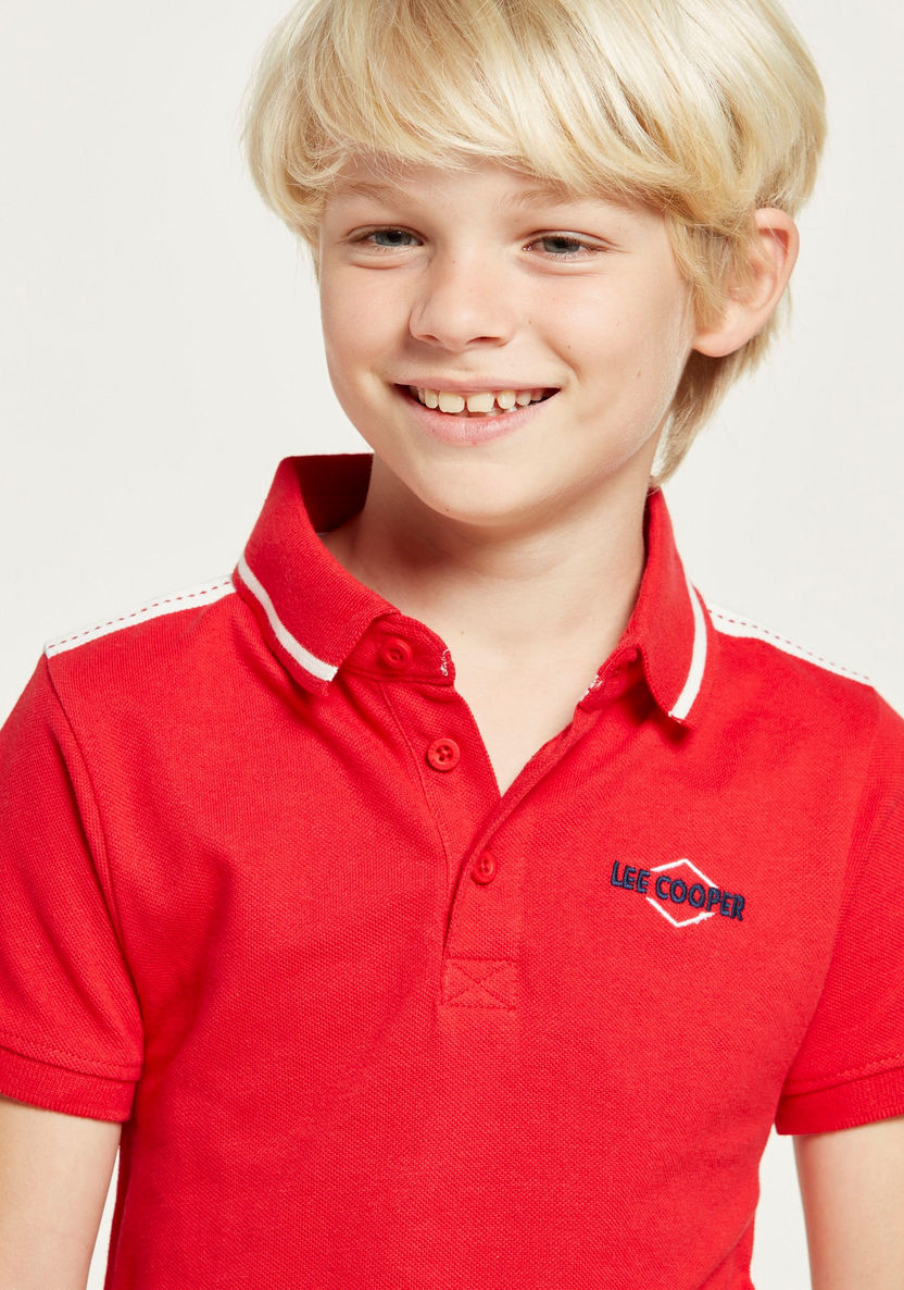 Lee Cooper Polo Neck T-shirt with Short Sleeves-T Shirts-image-3