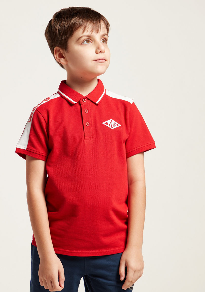 Lee Cooper Embroidered Polo T-shirt with Short Sleeves-T Shirts-image-2