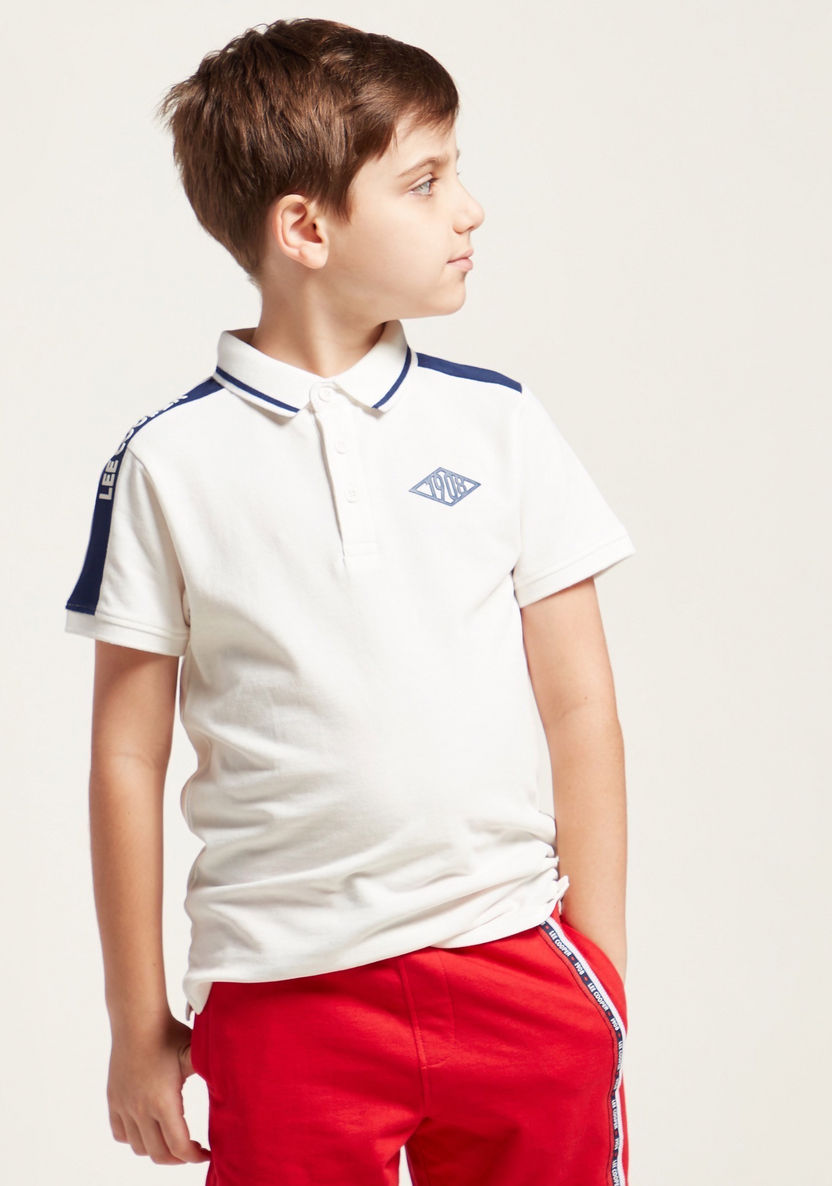 Lee Cooper Embroidered Polo T-shirt with Short Sleeves-T Shirts-image-1