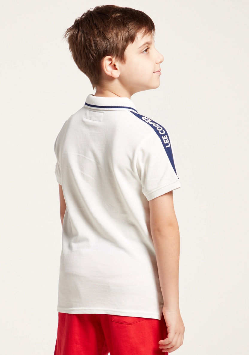 Lee Cooper Embroidered Polo T-shirt with Short Sleeves-T Shirts-image-3