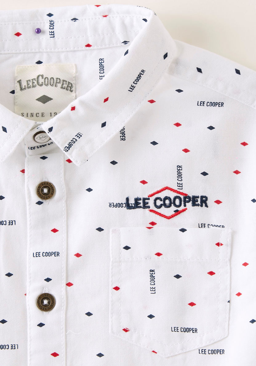 Lee Cooper All-Over Print Shirt with Spread Collar and Long Sleeves-Shirts-image-1