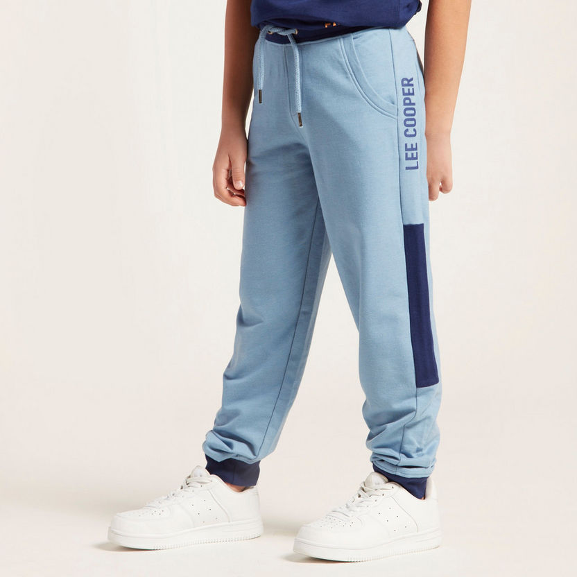 Lee Cooper Print Pants with Pockets and Elasticated Drawstring Waist-Jeans and Jeggings-image-2