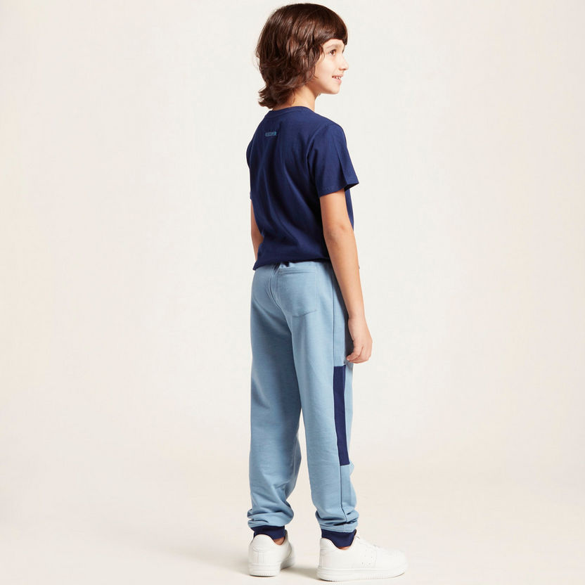 Lee Cooper Print Pants with Pockets and Elasticated Drawstring Waist-Jeans and Jeggings-image-3