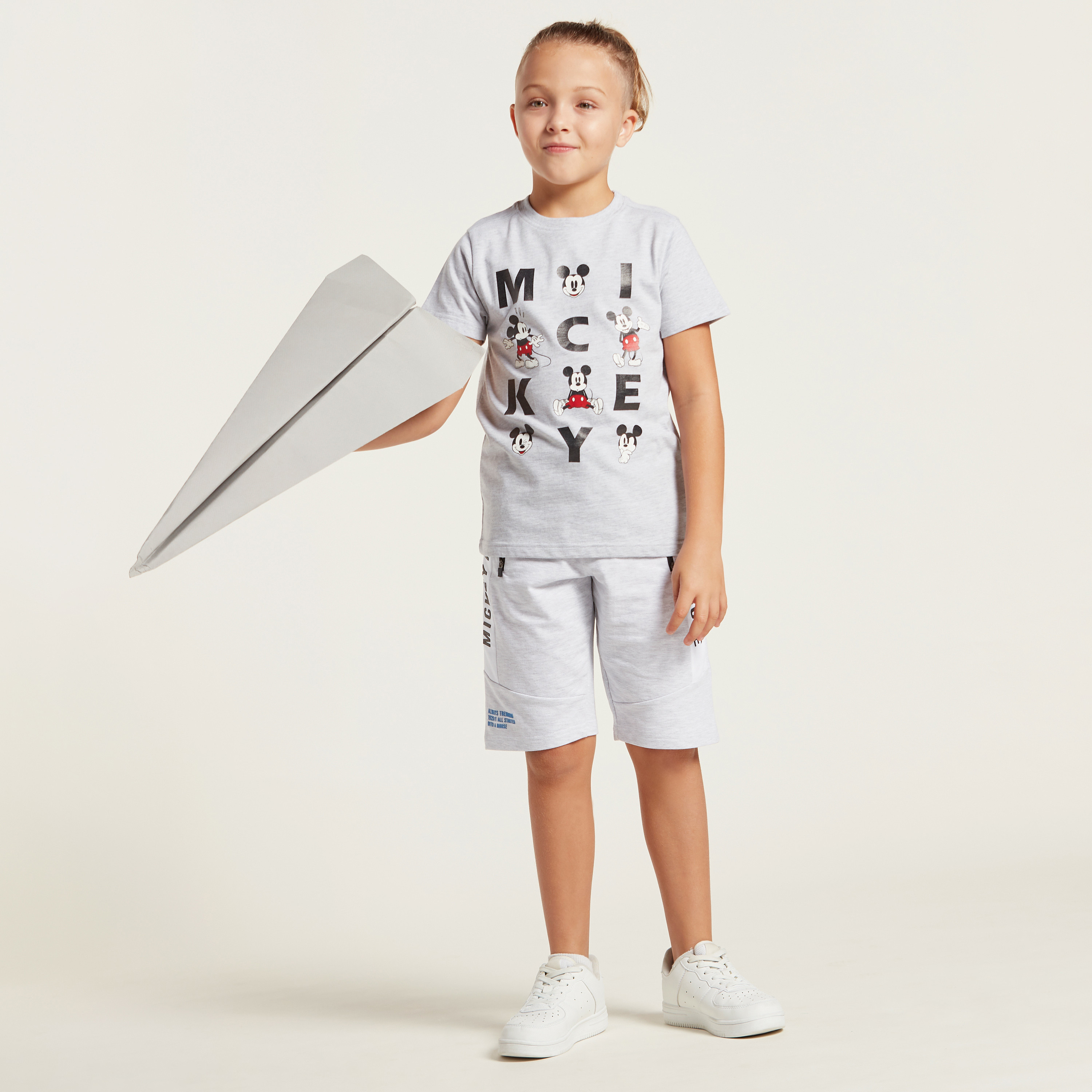 Mickey Mouse Graphic Print T-shirt with Short Sleeves-boys-clothing-tshirtsandpolos-image-1